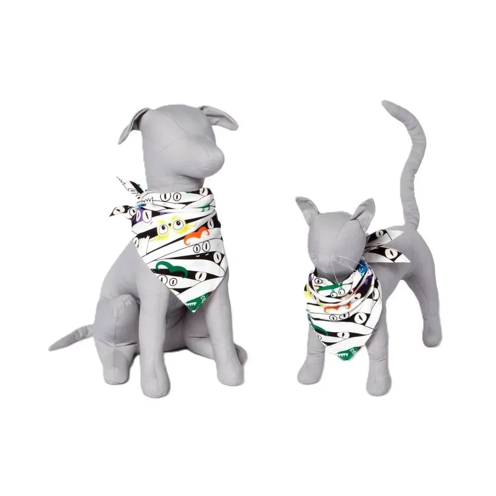 Pet Clothing Halloween & Christmas Bundle XL Skeleton Costume 2 Bandanas